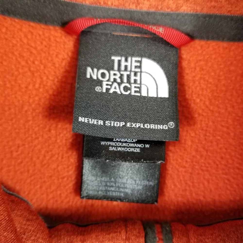 The North Face Mens XXL Quarter Zip Fleece Pullover Rust Orange Heathered Jacket